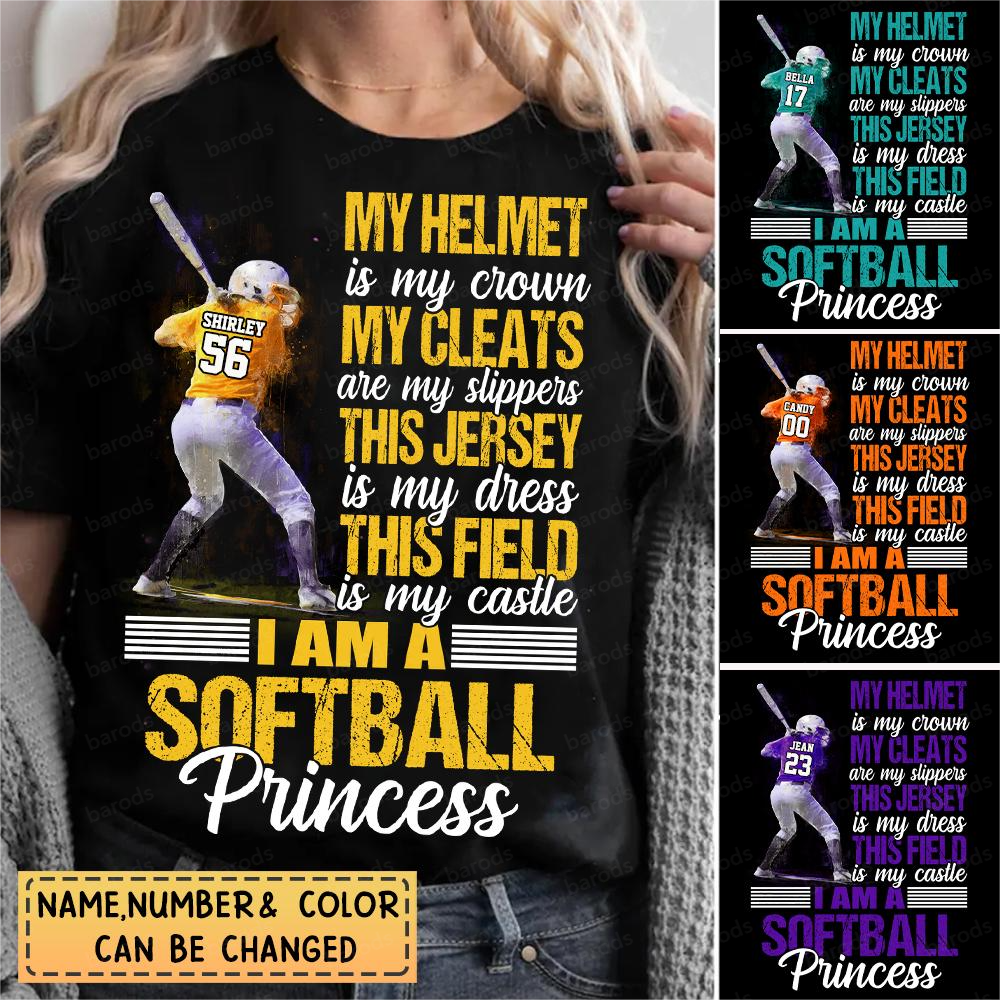 Personalized Gift For Softball Lover T-Shirt-I Am A Softball Princess