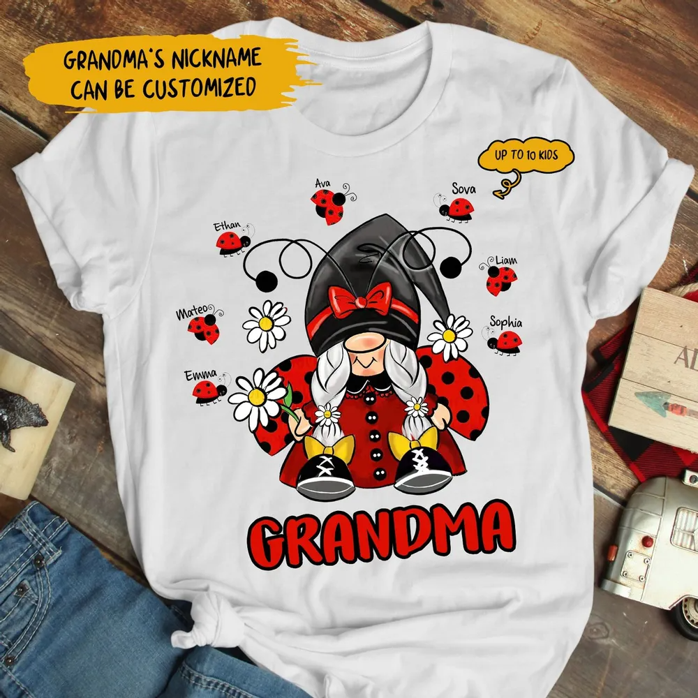 Personalized I Love Being A Grandma/Mother Bug T-Shirt