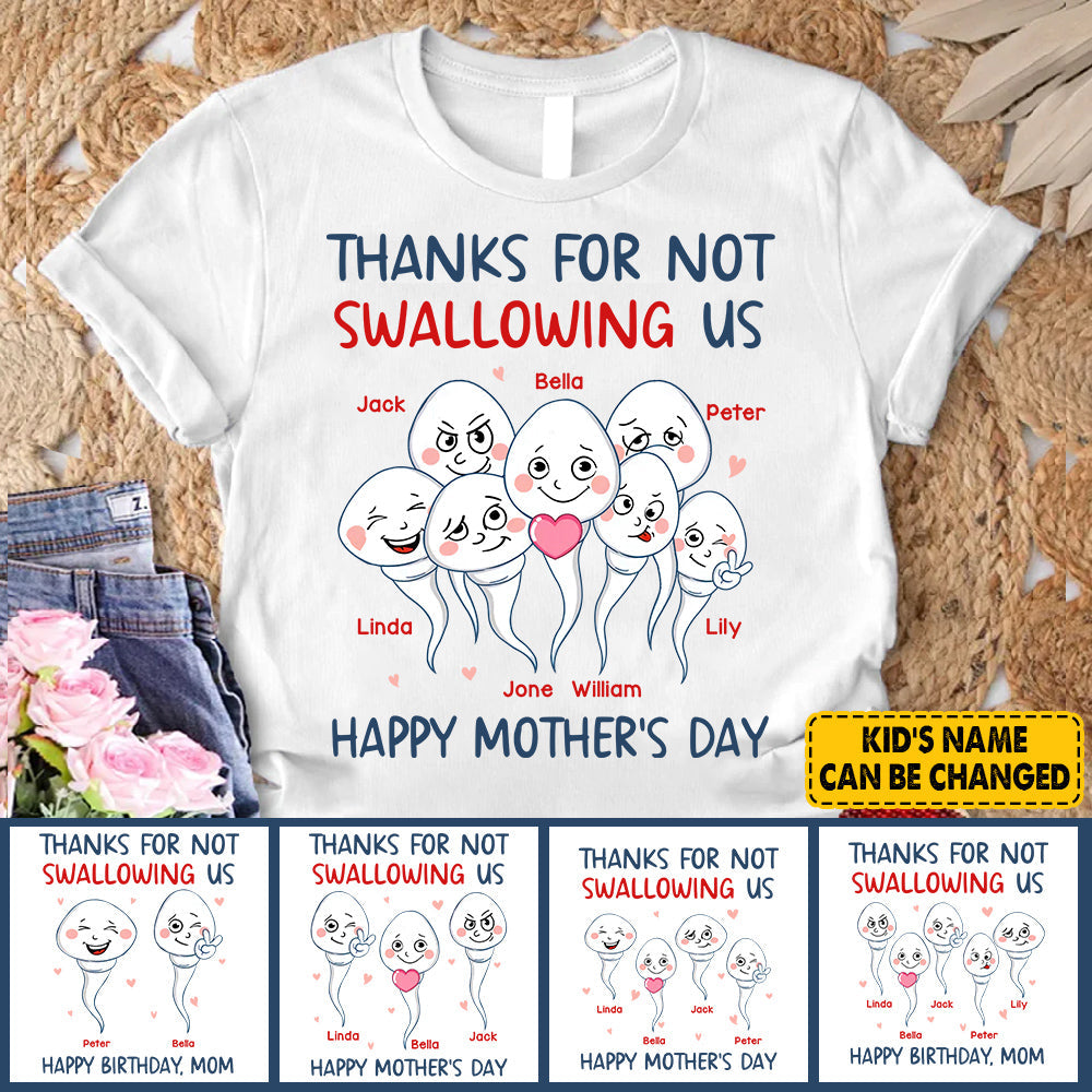 Thanks For Not Swallowing Us - Personalized Shirt -Funny Gift For Mom,  Wife