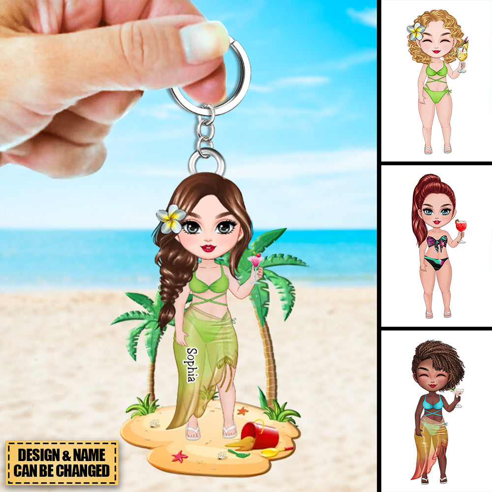 Friends I Love You To The Beach And Back Personalized Acrylic Keychain