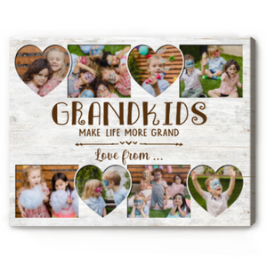 Personalized Grandparents Grandkids Make Life Grand Canvas Print