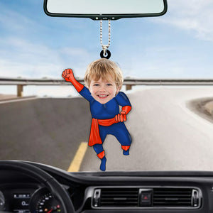 Personalized Photo Superhero Mom Dad Adult And Kids Face Ornament