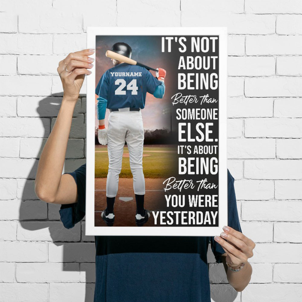 Personalized Gift for Baseball Lovers Poster-Baseball Better Than You Were
