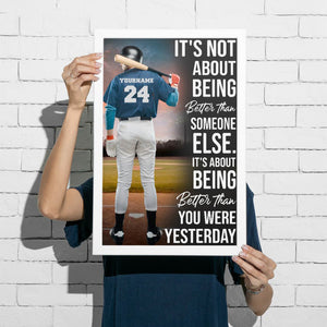 Personalized Gift for Baseball Lovers Poster-Baseball Better Than You Were