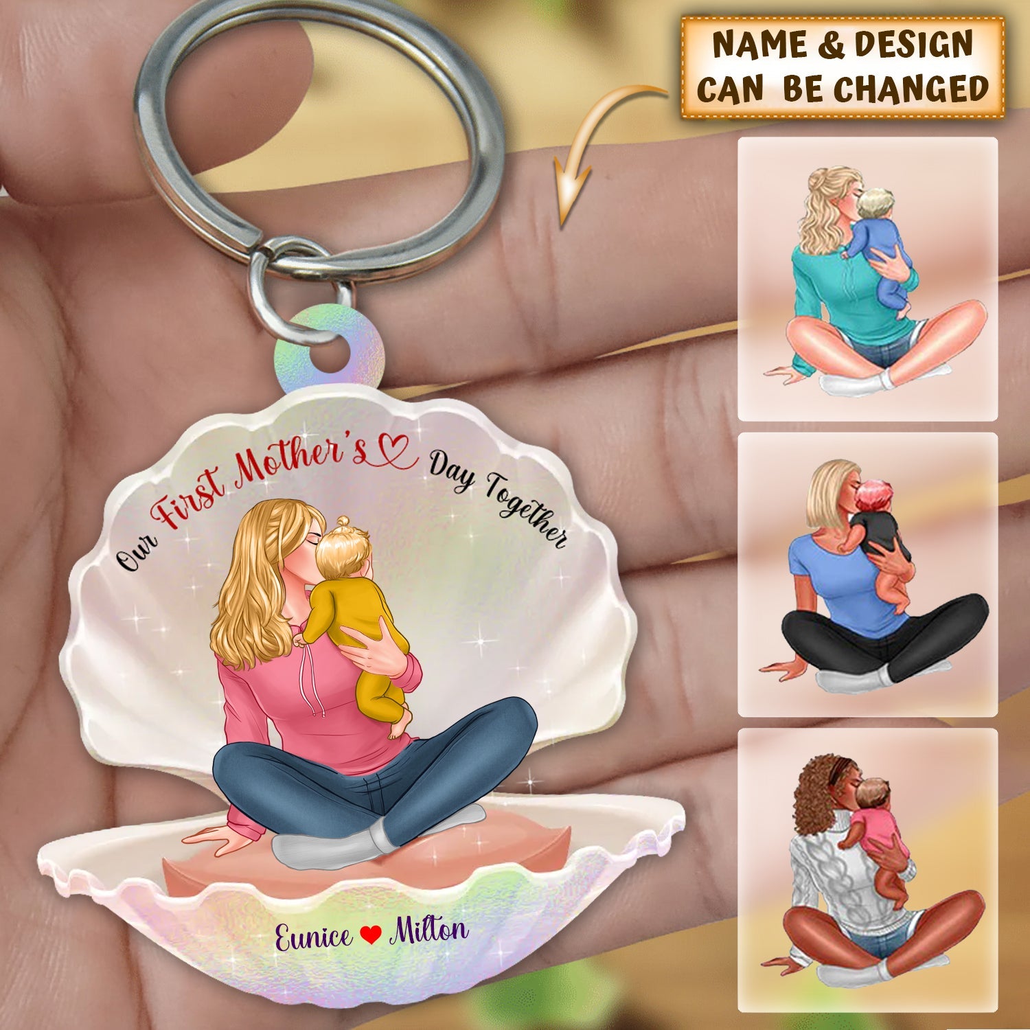 Personalized Gift For Mom First Mother's Day Keychain